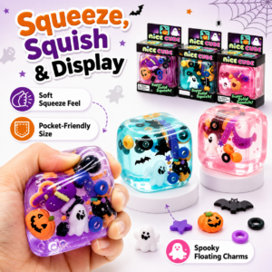 Pumpkin Ghost Squishy Toy – Soft Sensory Stress Relief Plush
