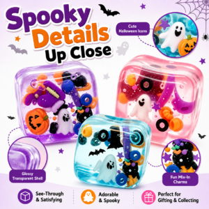 Pumpkin Ghost Squishy Toy – Soft Sensory Stress Relief Plush