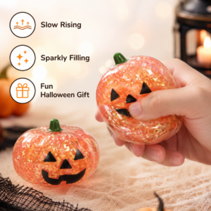 Pumpkin Ghost Squishy Toy – Soft Sensory Stress Relief Toy