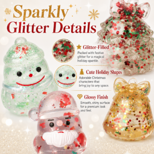 Christmas Glitter Squishy Toy Set