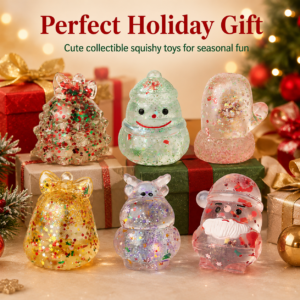 Christmas Glitter Squishy Toy Set
