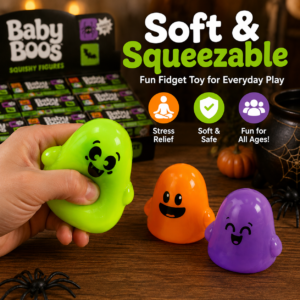 Glow-in-the-Dark Ghost Squishy Toy Set – Mini Halloween Sensory Stress Relief Toys
