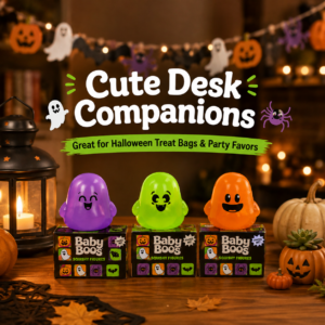 Glow-in-the-Dark Ghost Squishy Toy Set – Mini Halloween Sensory Stress Relief Toys