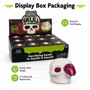 Wholesale Halloween TPR Soft Rubber Skull Design Stress Relief Toy for Kids