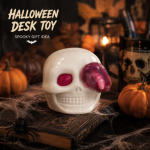 Wholesale Halloween TPR Soft Rubber Skull Design Stress Relief Toy for Kids