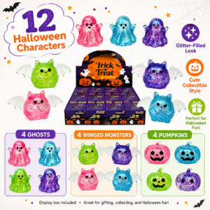 Halloween Pumpkin Bat Ghost Squishy Toy – Slow Rising Sensory Stress Relief Toy