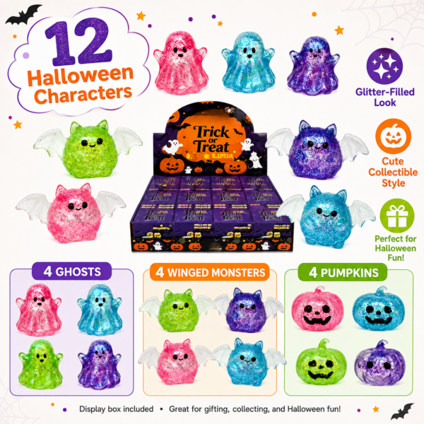 Halloween Pumpkin Bat Ghost Squishy Toy Slow Rising Sensory Stress Relief Toy