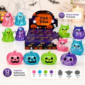Halloween Pumpkin Bat Ghost Squishy Toy – Slow Rising Sensory Stress Relief Toy