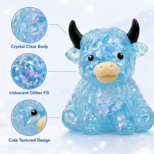 Glitter Malt Candy Cow Squishy Toy – Slow Rising Sensory Stress Relief Toy
