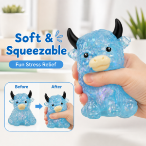 Glitter Malt Candy Cow Squishy Toy – Slow Rising Sensory Stress Relief Toy