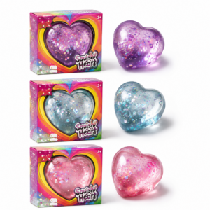 Glitter Heart Squishy Toy – Slow-Rising Sensory Stress Relief Toy