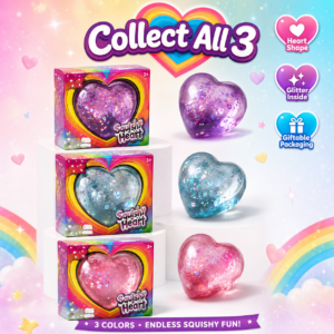 Glitter Heart Squishy Toy – Slow-Rising Sensory Stress Relief Toy