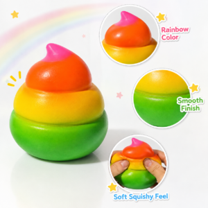 Giant Rainbow Poop Squishy Toy – Soft Slow-Rising Sensory Stress Relief Toy