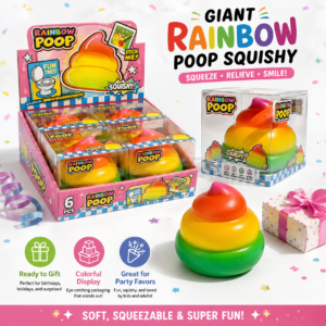 Giant Rainbow Poop Squishy Toy – Soft Slow-Rising Sensory Stress Relief Toy
