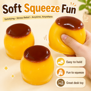 Crunchy Pudding Squishy Toy – Slow Rising Sensory Stress Relief Toy