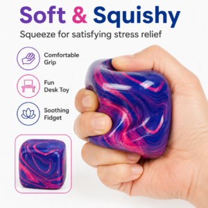 Soft Sticky Squishy Cube Toy – Slow Rising Sensory Stress Relief Fidget