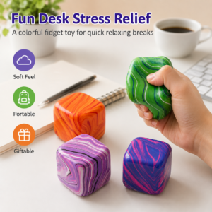 Soft Sticky Squishy Cube Toy – Slow Rising Sensory Stress Relief Fidget