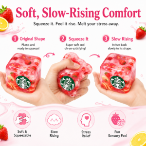 Star Dr Pepper Sprite Needoh Pink Drink Ice Cube Slow Rise Fidget Toy for Girls Wholesale