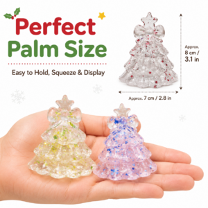 Christmas Tree Squishy Toy with Glitter Bow