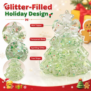 Christmas Tree Squishy Toy with Glitter Bow