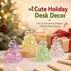 Christmas Tree Squishy Toy with Glitter Bow