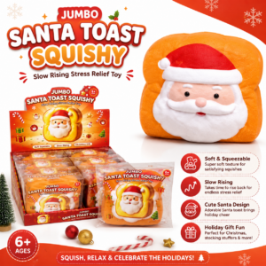 Giant Double-Sided Santa Toast Squeeze Toy