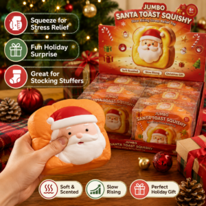 Giant Double-Sided Santa Toast Squeeze Toy