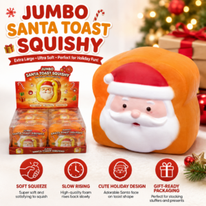 Giant Double-Sided Santa Toast Squeeze Toy