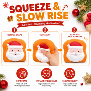 Giant Double-Sided Santa Toast Squeeze Toy