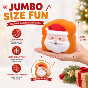 Giant Double-Sided Santa Toast Squeeze Toy