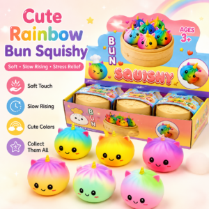 Unicorn Cat Dumpling Squishy Toy – Soft Sensory Stress Relief Toy