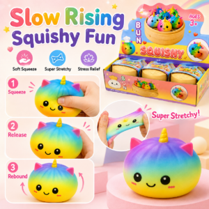 Unicorn Cat Dumpling Squishy Toy – Soft Sensory Stress Relief Toy