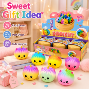 Unicorn Cat Dumpling Squishy Toy – Soft Sensory Stress Relief Toy