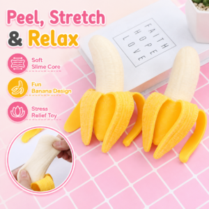 Realistic Peeling Banana Squishy Toy – Soft Sensory Stress Relief & Pranks