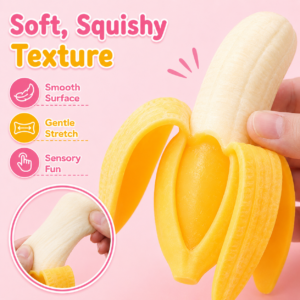 Realistic Peeling Banana Squishy Toy – Soft Sensory Stress Relief & Pranks