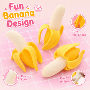 Realistic Peeling Banana Squishy Toy – Soft Sensory Stress Relief & Pranks