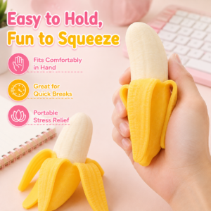 Realistic Peeling Banana Squishy Toy – Soft Sensory Stress Relief & Pranks