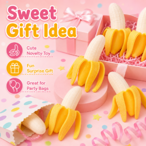 Realistic Peeling Banana Squishy Toy – Soft Sensory Stress Relief & Pranks