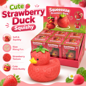 Strawberry Duck Squeeze Toy