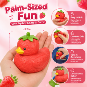 Strawberry Duck Squeeze Toy