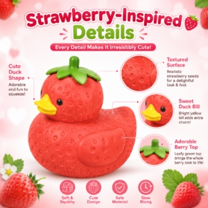Strawberry Duck Squeeze Toy