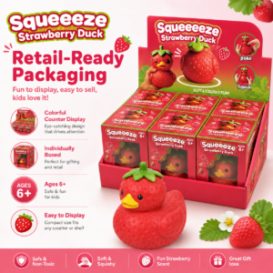 Strawberry Duck Squeeze Toy