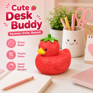 Strawberry Duck Squeeze Toy