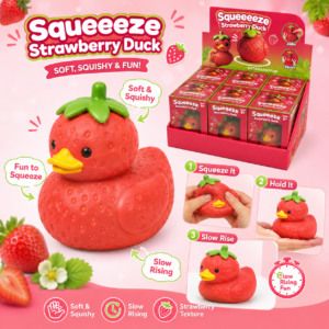 Strawberry Duck Squeeze Toy
