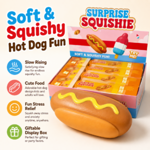 Giant Hot Dog Squishy Toy – Slow Rising Sensory Stress Relief Toy