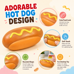 Giant Hot Dog Squishy Toy – Slow Rising Sensory Stress Relief Toy