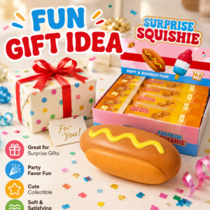 Giant Hot Dog Squishy Toy – Slow Rising Sensory Stress Relief Toy