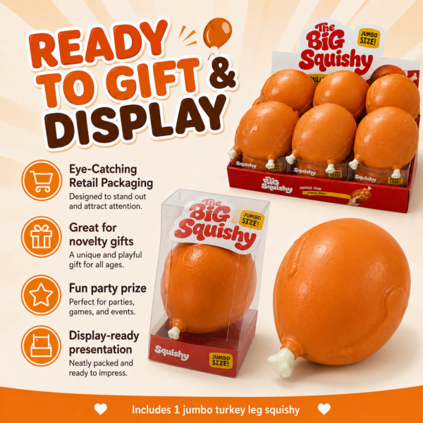 Thanksgiving Turkey Leg Squishy Toy – Slow Rising Sensory Stress Relief Fidget