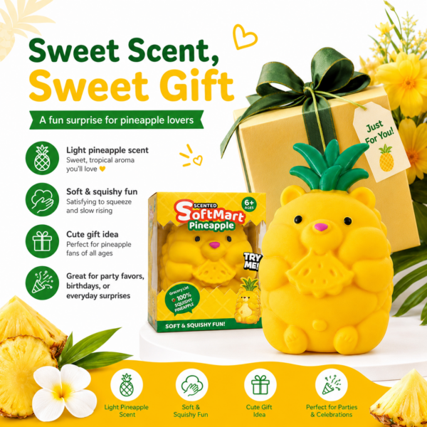 Giant Pineapple Squishy Toy – Large Soft Sensory Stress Relief Toy