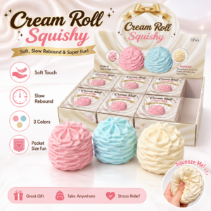 Cream Roll Squishy Toy – Super Soft Slow-Rising Sensory Stress Relief Toy